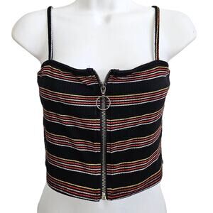 Urban Outfitters Spaghetti Strap Zipper Front Crop Tank Size M